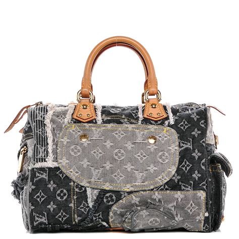 lv grey denim patchwork speedy|marc jacobs speedy patchwork denim.